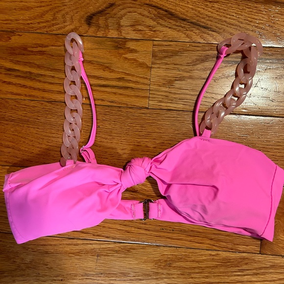 Cimi bikini set with mesh shorts cover up neon pink -  size medium - Picture 2 of 8